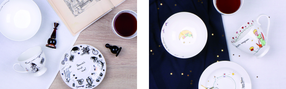 Подарочные серии посуды "Безумное чаепитие" и "Маленький принц" от КОРАЛЛ (TM Quinsberry)